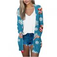 thumbnail image 2 of Puntoco Mujer Abrigo Moda Mujer Estampado Suelto Manga Larga Cardigan Abrigo Blusa Navidad Liquidación Puntoco Puntoco-4088, 2 of 7