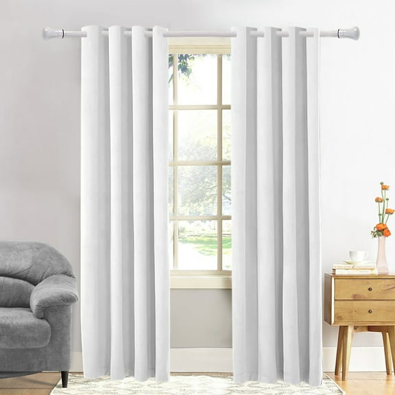 Wisewater 2 Panels Velvet Curtains Grommet Curtains ,Patio Door Drapes, Light Blocking Curtain,Blackout Curtains, Pearl White, 52x84 inch