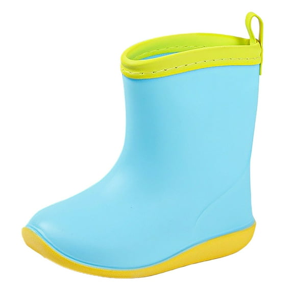 NOKIO Toddler Rain Boots, Waterproof Kids Rain Boots with Easy-on for Boys and Girls Girls Single Shoes Bowknot First Shoes Buckle Strap Toddler Soft Bottom Princess Shoes