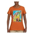 thumbnail image 2 of Wild Bobby Dean Russo Neon Colorfu Dolphin Animal Lover Women Graphic Tee, Orange, 3X-Large, 2 of 5