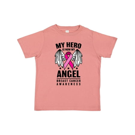 

Inktastic My Hero is Now My Angel Breast Cancer Awareness Gift Toddler Boy or Toddler Girl T-Shirt