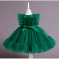 thumbnail image 5 of FAOWME Flower Girl Dress Ruffle Tulle Beads Toddler Wedding Pageant Birthday Party Evening Tutu Dresses Dark Green 8-9 Years, 5 of 5