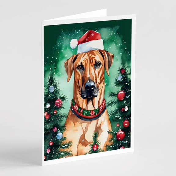 Rhodesian Ridgeback Christmas Greeting Cards Pack of 8 7 in x 5 in