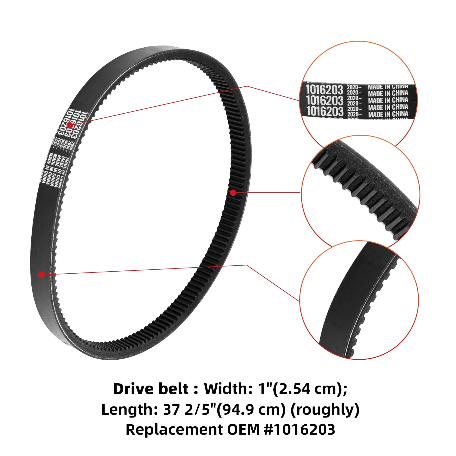 Roykaw Golf Cart Drive Belt Starter Belt for Club Car DS 1997+ & Precedent 2004+, OEM# 101916701, 1016203