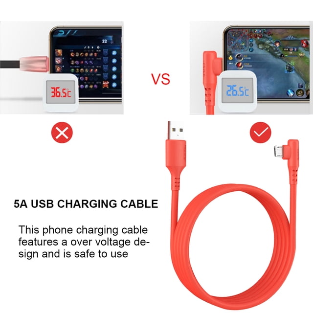 5A Charging Cable Mobile Phone USB Elbow Data 2 4 Transmission Cable Phone Elbow Charging Cord 0.25m for Android