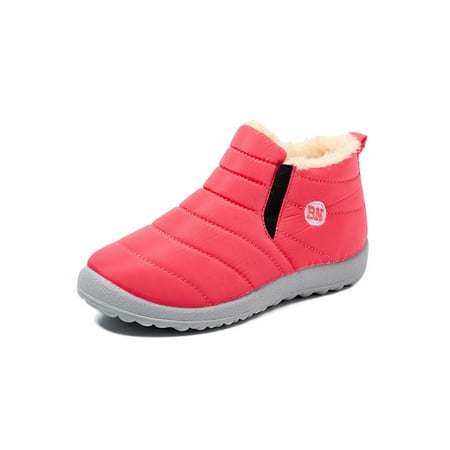 

Rockomi Toddler Kids Snow Boots Slip Resistant Outdoor Boys Girls Winter Slip On Warm Shoes Pink 11.5c