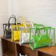 thumbnail image 5 of Color caramelo 2 en 1 correa de cadena bolsos transparentes bolsos de mano transparentes para mujeres, 5 of 7