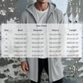 thumbnail image 3 of FSYBOA Men's Zipper Hoodies Size 3XL, Casual Winter Loose Fit Long Sleeve Long Hooded Jackets Gray, 3 of 6