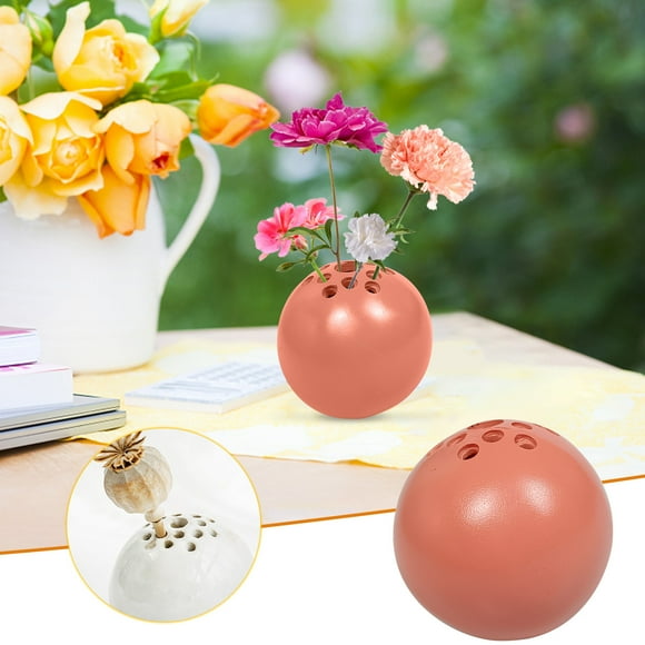 TUWABEII Vase Flower Family Decorative Vase Round Vase Arrangement Ornament Spherical porous vase