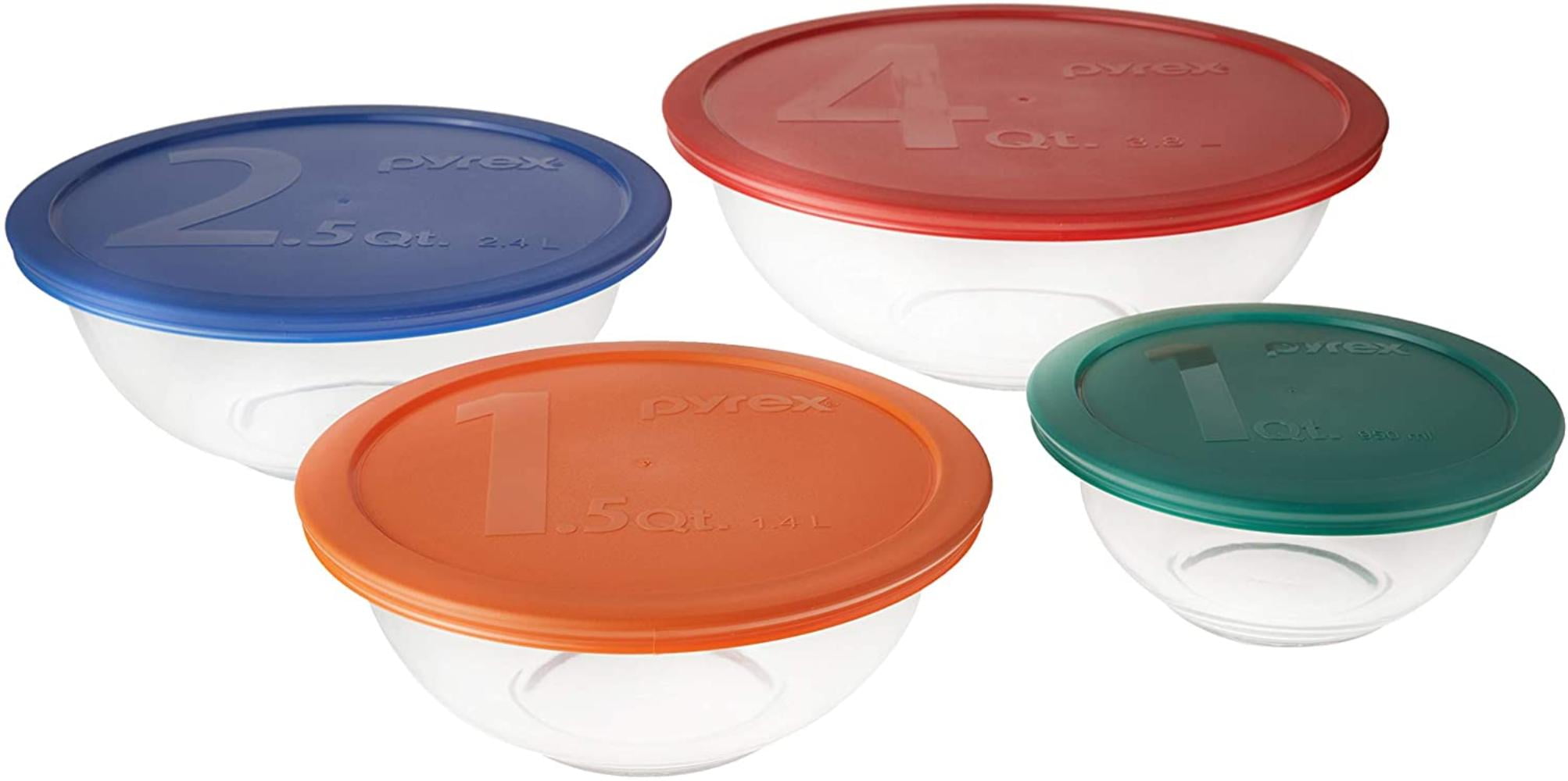pyrex mixing bowl set with lids