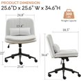 thumbnail image 2 of IPKIG Criss Cross Chair, Small Office Computer Desk Chair with Wheels and Lumbar Pillow, Comfy Adjustable Armless Vanity Rolling Swivel Task Chair (Pu Leather, Beige), 2 of 14