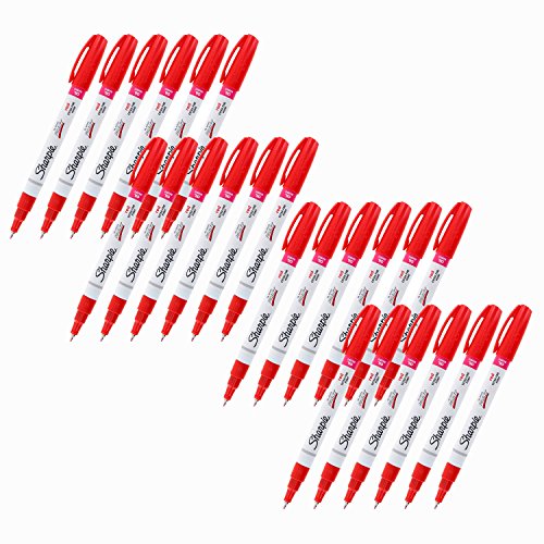 Sharpie OilBased Paint Marker, Extra Fine Point, Red Ink, Pack of 24