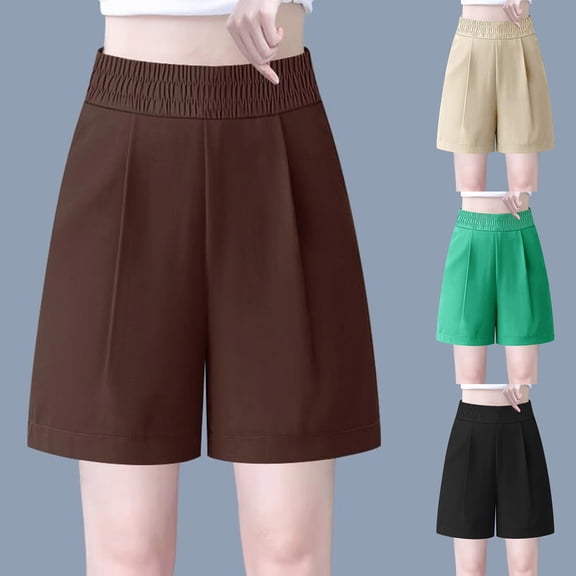 HVOBTTY Women's Summer Plus Size Fashion Casual Solid Color Loose Straight Leg Workout Wear Yoga Comfy Workout Shorts Black, XXXXL