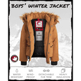 thumbnail image 2 of CANADA WEATHER GEAR Boys' Winter Coat - Heavyweight Bomber Parka Ski Jacket, Oak, Size 8, 2 of 7