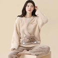 thumbnail image 1 of Lixiang Otoño Invierno ropa de dormir franela gruesa Casual de manga larga de las mujeres dulce ropa de hogar de dibujos animados conjunto de pijamas, 1 of 5