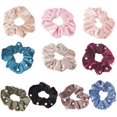 thumbnail image 2 of Coofit 10pcs cheveux scrunchy mode fausses perles attache de cheveux bande queue de cheval titulaire pour les femmes, 2 of 9