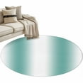 thumbnail image 2 of 3.3ft Round Rug, Aqua Teal White Ombre Non-Skid Rubber Backing Large Area Rugs - Living Room Bedroom Home Office, Modern Abstract Art Farmhouse Gradient Indoor Floor Mat Carpets Washable Rug, 2 of 9
