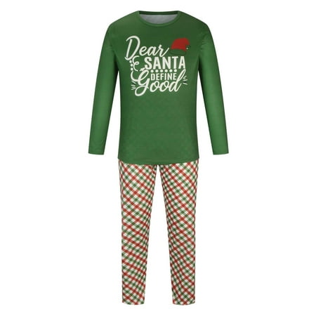 

Honeeladyy Christmas Family Pajamas Christmas Men Dad Printed Blouse Tops+Pants Family Matching Pajamas Set Green Sales