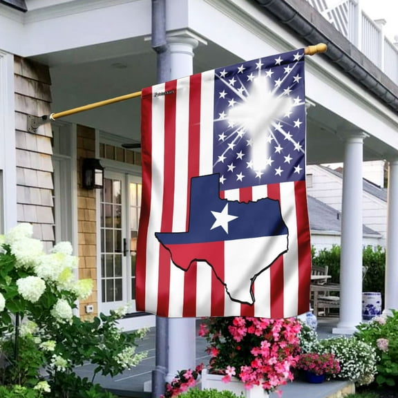Flagwix American Flag Texas Polyester Double-sided Printed House Flag
