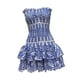thumbnail image 3 of Vestido corto de fiesta sin tirantes con estampado floral para salir de vacaciones por la noche para mujer S, 3 of 9