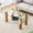 Wood  Columns, variant on Sumdeal Modern Minimalist Double Layer Transparent Tempered Glass Coffee Table