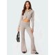 thumbnail image 5 of Conjunto de Dos Piezas de Punto para Mujer: Suéter de Larga con Cremallera, Sudadera Corta con Capucha y Pantalón Acampanado. Gris L, 5 of 8