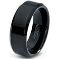thumbnail image 1 of Charming Jewelers Tungsten Wedding Band Ring 8mm for Men Women Comfort Fit Black Beveled Edge Polished Lifetime Guarantee, 1 of 5
