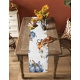 thumbnail image 5 of Ldtrchee Fall Blue Pumpkins Table Runner 48 Inches, Grey Orange Botanical Thanksgiving Bed Runner Dresser Scarves Tabletop for Indoor Outdoor Parties/Ceremony/Banquet, 13" x 48", 5 of 8