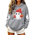 thumbnail image 3 of Cmtiyu Halloween Hoodies for Women, Baggy Ghosts Printing Long Sleeve Drawstring Pullover Sweatshirts, Casual Party Hoodies With Pocket, S-2XL, 3 of 7