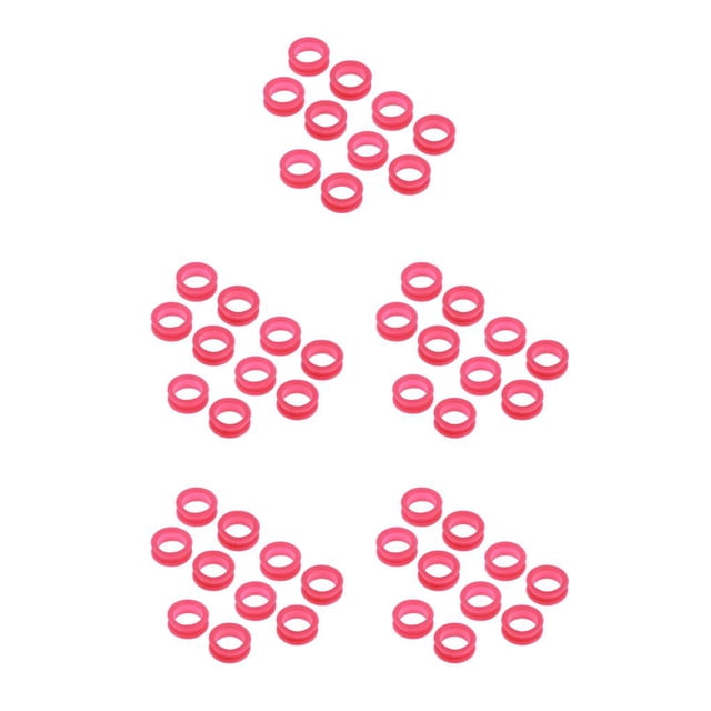 Vogacara 10x Tijeras de peluquero Tijeras Anillo de dedo Empuñaduras Insertos Rosa roja Type2