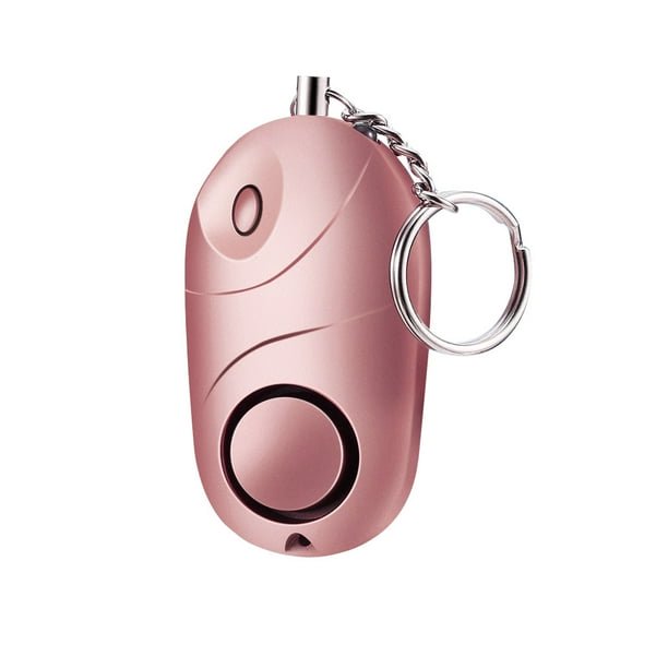 Alarma de emergencia con sonido de 120-130 dB, llavero con linterna LED para mujeres, niñas, niños y personas mayores, color rosa, 1 paquete