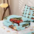 thumbnail image 5 of Erosebridal Christmas Gnome Zipper Queen Comforter Set with Fitted Sheet and 2 Pillowcases, Cartoon Truck Zipper Bedding Set, Cyan, Christmas Reversible, 4pcs, 5 of 7