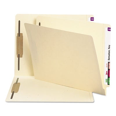 Smead End Tab Fastener File Folder, Shelf-MasterÂ® Reinforced Straight-Cut Tab, 2 Fasteners, Letter Size, Manila, 250 per Box (34125)