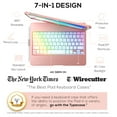 thumbnail image 6 of typecase Keyboard Case for 10.2" iPad 9th Gen 2021, 8th & 7th Gen, iPad Air 3, iPad Pro 10.5 - 10 Colors Backlight Wireless Case with Keyboard, 360° Rotatable with Pencil Holder (Rose Gold), 6 of 7