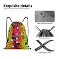 thumbnail image 4 of Saiise Colorful Tie Dye Stained Glass 1 Pattern Sports Drawstring Backpack - String Swim Gym Bag with Wet Proof Pocket for Women&Men-Medium, 4 of 6