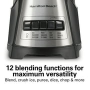 Hamilton Beach Power Elite Smoothie Blender for Kitchen, 40 oz Jar for Smoothies and Shakes, Black