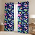 thumbnail image 2 of Erosebridal Colorful Dinosaur Blackout Curtains Set of 2 (52x84 Each),Cartoon Dino Cute Rainbow Window Curtains For Boys Girls, 2 of 7