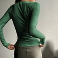 thumbnail image 3 of 2025 Long Sleeve Shirts for Thermal Women Long Sleeve Top Women Casual Solid Henley Compression Long Sleeve Women Tops Button Down Shirts V Neck Blouses Basic Ribbed Knit Shirts for, 3 of 5