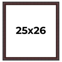 25x26 Frame Brown Round Mahogany Solid Wood Picture Frame | 1.625 Inch Moulding Width | with UV