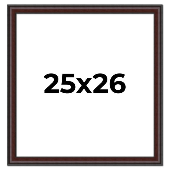25x26 Frame Brown Round Mahogany Solid Wood Picture Frame | 1.625 Inch Moulding Width | with UV