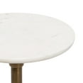 thumbnail image 6 of Kate and Laurel Nisha Traditional Marble Round Drink Table, 10 x 10 x 22, White Marble, Antique Brass, and Dark Brown, Vintage Mango Wood Circle Mini Table for Use as Plant Stand or Living Room Decor, 6 of 8
