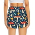 thumbnail image 2 of Lsque Colorful Mushrooms Printed Women's Running Shorts with Liner Pockets,Elastic Quick Dry Workout Athletic Gym Yoga Shorts,Womens High Waist Shorts-Small, 2 of 9