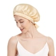 thumbnail image 2 of Gorro de noche de seda rosa morera natural - Bufanda para dormir - Para rizos afro con rizos crujientes - Gorro de noche de seda nocturna, 2 of 5