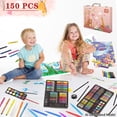thumbnail image 4 of KINSPORY 150PC Drawing Coloring Art Set with Deluxe Paper Case, Creative Supplies Gift for Artists Beginners Teens Kids Boys Girls (Pink), 4 of 8