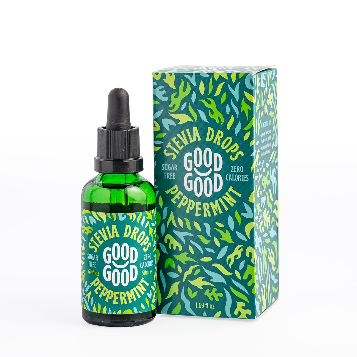 Peppermint Stevia Drops by Good Good (1.7 Fl oz / 50ml) - Sugar Free Substitute and All Natural!