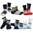 thumbnail image 4 of TeeHee Socks Boys Socks, 6 Pack Crew Cotton Stripe Star, 4 of 5