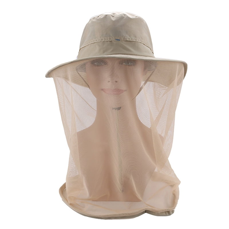 Mosquito Head Net Hat Sun Hats Bucket Hat with Invisible Net Mesh Protecting from Insect