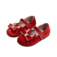 thumbnail image 4 of Toddler Little Girl Mary Jane Dress Shoes Ballet Flats for Girl Party Shoes Bowknot Princess Shoes Red 12.5(30), 4 of 9