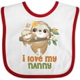 thumbnail image 3 of Inktastic Cute Sloth I Love My Nanny Boys or Girls Baby Bib, 3 of 4