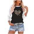 thumbnail image 2 of Hauts pour Femmes Mode Décontractée Ample Col Rond Couture Imprimée T-shirt à Manches Longues Blouses Habillées pour Femmes en Liquidation, 2 of 4